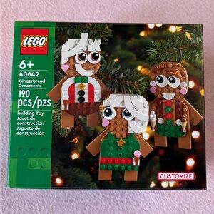 LEGO Gingerbread Ornaments Trio - Brown, Green, White, Red, Pink, Gold